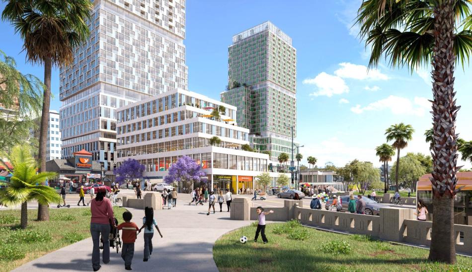 Renderings revealed: Big high-rise complex planned above Westlake ... - High-Rise Complex With On-Site Pet Station